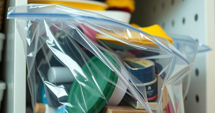 Saco plástico com adesivo é a solução ideal para organização e praticidade no dia a dia