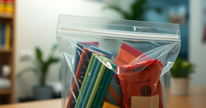 Saco com Aba Adesiva Transparente Melhora Armazenamento e Apresentação