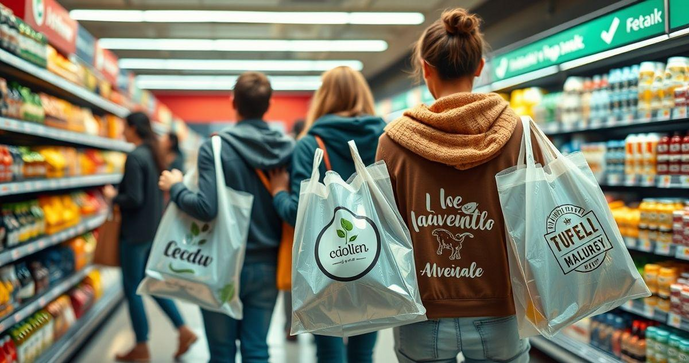 Sacolas plásticas personalizadas para supermercado impulsionam vendas
